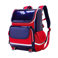 Sac à dos scolaire ergonomique breveté de 16 pouces compartiment géométrique étanche pour ordinateur portable système de soutien de la colonne vertébrale pour étudiants