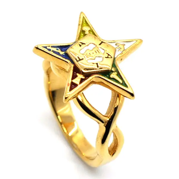 Order of the Eastern star OES female mason ring dengan warna enamel eastern star oes perhiasan