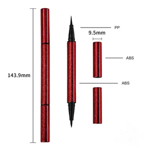 खाली कॉस्मेटिक आईलाइनर पेन पैकेजिंग प्राइवेट लेबल लिक्विड आईलाइनर पेन डबल एंडेड आईलैश आई लाइनर पेन