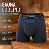Caleçons rafraîchissants avec poches pour 2 gels réutilisables, idéal pour sauna et récupération post-chirurgie, OEM, pour hommes
