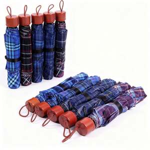 Parapluie publicitaire pliable 3 volets en nylon, personnalisé, pas cher, entièrement automatique, coupe-vent, portable, avec logo, pour la pluie - Product Image 1