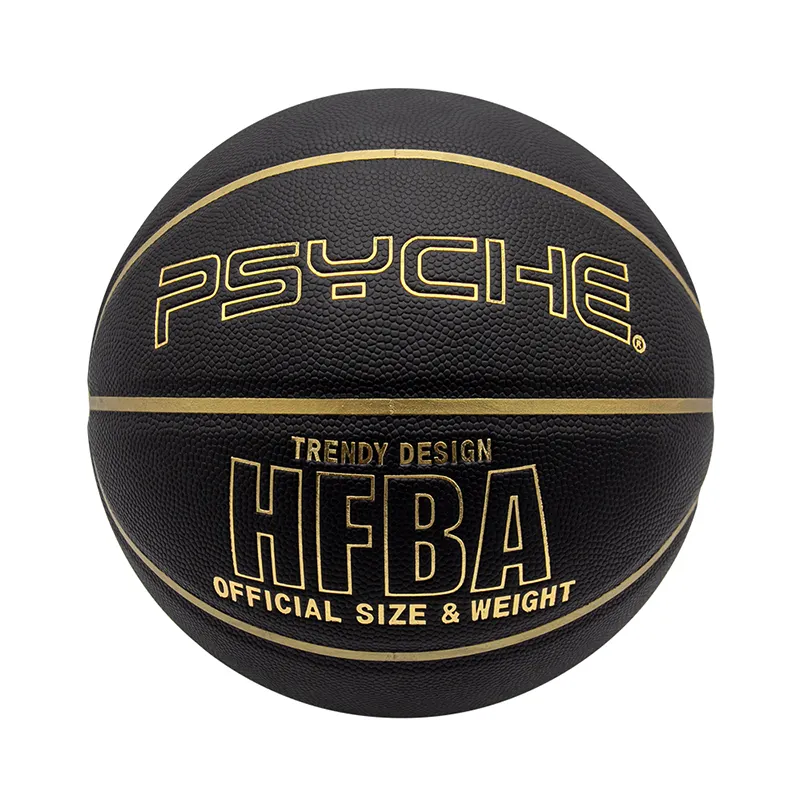Unique Design Basketball Ball Gold Black Durable PU Official Size 7 Basketball