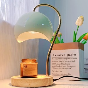 Lampe chauffe-cire en métal à col de cygne, diffuseur de parfum en fer forgé à intensité variable, couleur crème, décor de chambre réglable, avec minuterie, Nouveauté 2026 - Product Image 1