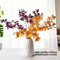 Arrangements d'orchidées Phalaenopsis en soie au toucher doux - Décoration florale pastorale, fleurs artificielles semi-artisanales pour la maison