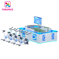 Funspace Machine de jeux d'arcade de sports et loisirs à pièces pour 4 joueurs/Machine de jeux d'arcade pour vélo