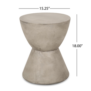 Table d'appoint extérieure légère en béton gris clair MGO, mobilier de patio - Product Image 3