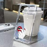 Étuis de téléphone pour hommes et femmes tendance pour Iphone7 8PLUS XS MAX XR 15 PRO MAX Objectif de précision Lèvres rouges sexy Étui de téléphone transparent