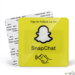 Prêt à expédier : Plaque acrylique NFC pour affichage de médias sociaux avec puce NFC213 pour Snapchat - Product Image 1