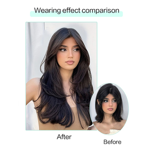 Perruques semi-synthétiques en U à la mode, longues et lisses, extensions de <span class=keywords><strong>cheveux</strong></span> à clips pour usage quotidien féminin - Product Image 4