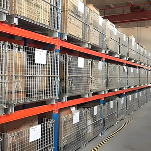 Magazzino di trasporto su misura industriale pieghevole gabbia di stoccaggio Mobile per la vendita - Product Image 4