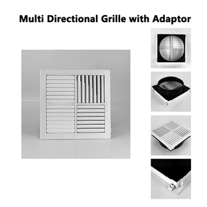Hvac ABS kare tavan hava havalandırma difüzörü plastik çok yönlü ayarlanabilir hava çıkış ızgarası ile isteğe bağlı PVC boyun adaptörü - Product Image 2