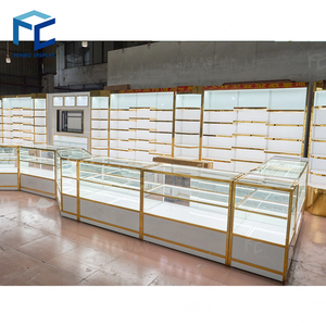Sang trọng mở nhiều lớp trang sức tường hiển thị Showcase tùy chỉnh LED chiếu sáng MDF đồ trang sức Cửa Hàng Đồ Nội Thất Tường hiển thị Kệ thiết kế - Product Image 6