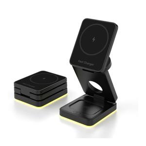超薄型15W 3-in-1折りたたみ式タブレットワイヤレス充電器/スマホホルダー/マグネット式折りたたみ/急速充電ステーション - Product Image 4