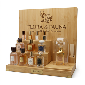 Étui de présentation en bois pour huiles essentielles et parfums avec impression de logo personnalisé, présentoir de comptoir pour parfums, présentoir pour petites bouteilles - Product Image 1