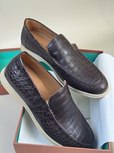 Zapatos Casuales para Hombre, 100% Piel de Cocodrilo, para Primavera, Verano e Invierno, Cierre Deslizante, Entresuela de Goma, Suaves, Aptos para Negocios - Product Image 3