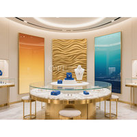 Vitrine à bijoux en verre personnalisée à éclairage LED Bijouterie Comptoir de magasin de bijoux de luxe Vitrine de présentation Design