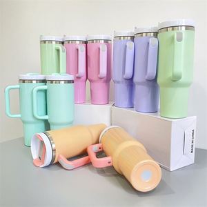Vaso Térmico de Viaje de 40 Oz H2.0 en Colores Pastel para Sublimación, con Asa Deportiva, Tapa y Pajita - Product Image 1