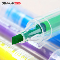 Marqueur surligneur GENVANA, pointe oblique en fibre, multicolore, fluorescent, pour notes d'étude et dessin DIY, directement de l'usine