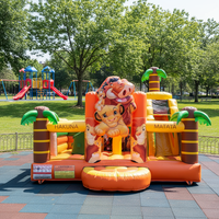Château gonflable commercial pour parc d'attractions, combo château sauteur et structure de saut pour enfants, thème lion safari