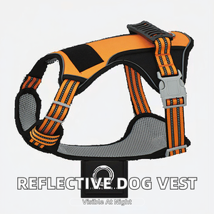 New High Quality Solid Leather Sport Reflective <b>Dog</b> Harness Custom Logo Luxury Adjustable No Pull Soft Breathable Padded Pet <b>Dog</b> - Product Image 2