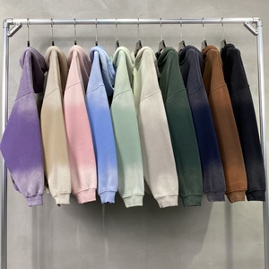 <span class=keywords><strong>Felpa</strong></span> <span class=keywords><strong>con</strong></span> Cappuccio da Uomo Stile Streetwear in Pile Pesante 360g, Tinta a Spruzzo <span class=keywords><strong>con</strong></span> Effetto Sfumato, Effetto Usurato, Spalle Cadenti, Tasche, Effetto Lavato - Product Image 4