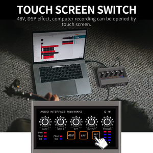 Interface audio USB professionnelle Q-16 de haute qualité, <span class=keywords><strong>carte</strong></span> <span class=keywords><strong>son</strong></span> pour studio d'enregistrement, directement de l'usine, pour microphone filaire et enregistrement sur <span class=keywords><strong>PC</strong></span> - Product Image 4
