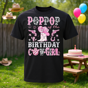 Camiseta Pop Pop Of The Birthday Cow Girl de estilo occidental rosa - Product Image 3