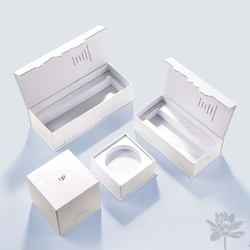 Best Welcome Fashion Custom Weiß Hartpapier deckel und Basis Hautpflege Lotion Kosmetik boxen Verpackung