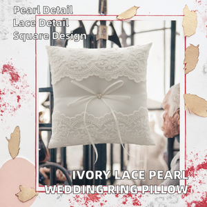 Coussin de mariage en tissu ivoire pour porte-alliances, amovible et lavable, style européen et américain, vente en gros - Product Image 2