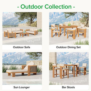 Ensemble de canapés d'extérieur modernes de luxe et durables en bois de teck meubles de patio canapés combinés pour cour et jardin villa et hôtel de villégiature - Product Image 2