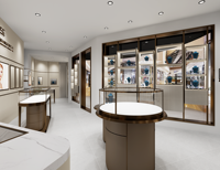 Ensemble complet de mobilier pour bijouterie, vitrine de présentation haut de gamme pour magasin de détail avec éclairage LED