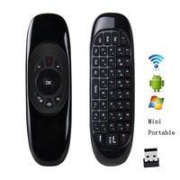 Mini Teclado Recargable C120, 2.4G Inalámbrico, Mouse de Aire, Teclado QWERTY en Inglés, Árabe, Ruso y Tailandés, Control Remoto Universal