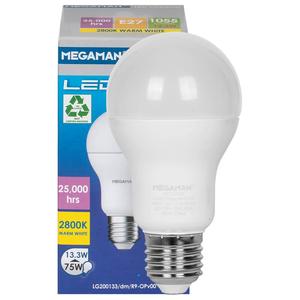 MEGAMAN หลอดไฟ LED CLASSIC AGL-Form Matt E27/13.3W (75W)1,055 ลูเมน 2800K L 114 60 รุ่น MM21128 (9019601125) - Product Image 1