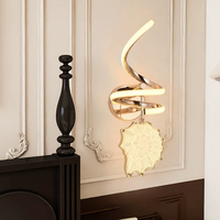 Lámpara de Pared Moderna en Espiral para Interiores, Decorativa, para Pasillo, Entrada, Dormitorio, Negra