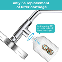 Vente à chaud en ligne de filtre Système de douche de pluie Filtre de douche personnalisable Filtre de pommeau de douche connecté avec vanne universelle à 3 voies