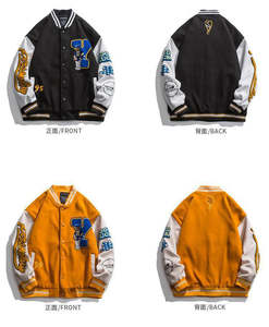 مخصص خمر مطرز كلية بيسبول متسابق سترة منفوخة للرجال ملابس الشارع الزي المدرسي OEM نفخة الكرتون - Product Image 3
