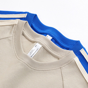 Camisetas de Diseño para Hombre, Cuello Redondo, 240 GSM, 100% Algodón, Dos Tiras de Tela, Color Secundario, OEM Personalizado, Alta Calidad - Product Image 2