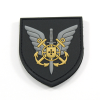 Patch en silicone 3D gaufré fleur, en caoutchouc PVC écologique, avec boucle auto-agrippante, pour uniforme, prix d'usine, vente en gros, personnalisé