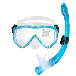 专业浮潜潜水面罩套装，配有高质量潜水浮潜管和护目镜