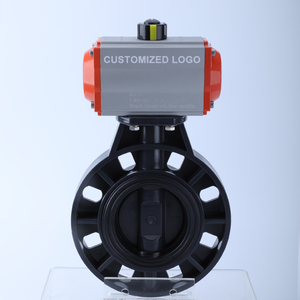 Vanne papillon en PVC-U résistante <span class=keywords><strong>à</strong></span> <span class=keywords><strong>la</strong></span> corrosion, électrique/pneumatique, pour équipement de gravure humide de conduites de distribution de produits chimiques - Product Image 4