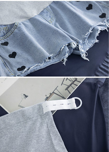 <span class=keywords><strong>Short</strong></span> de sécurité ample d'été pour femmes enceintes, vêtements d'extérieur, <span class=keywords><strong>short</strong></span> <span class=keywords><strong>en</strong></span> <span class=keywords><strong>jean</strong></span> décontracté avec motif <span class=keywords><strong>en</strong></span> forme de cœur pour les femmes enceintes. - Product Image 5