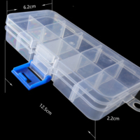 Boîte de rangement en plastique transparente à faible MOQ, petite, amovible, avec compartiments et séparateurs pour bijoux, pièces détachées et maquillage