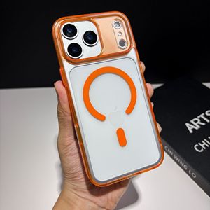 เคสโทรศัพท์อะคริลิกใสสีพื้นคุณภาพสูงแบบแม่เหล็กสำหรับ <span class=keywords><strong>iPhone</strong></span> <span class=keywords><strong>12</strong></span> 13 14 15 16 17 ProMax ป้องกันการตกกระแทก - Product Image 2