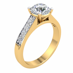 Bague design classique en or 18 carats pour femme avec 1,3Cts VS Clarity Lab Grown Diamond EF Color Jewelry - Product Image 1