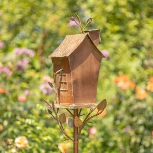 Nichoir pour oiseaux en métal de qualité supérieure, finition résistante aux intempéries, facile à suspendre et à entretenir, idéal pour les oiseaux et la décoration de jardin, en vente - Product Image 6