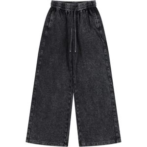 FOXA Pantalon de survêtement large pour homme, coupe oversize, délavé à l'acide, style baggy, décontracté, rétro Y2K, 100% coton respirant - Product Image 5