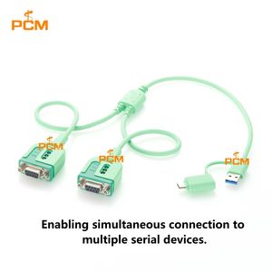 <span class=keywords><strong>Cable</strong></span> Serial Divisor en Y de 2 Puertos USB-A y USB-<span class=keywords><strong>C</strong></span> a Doble RS232 DB9 Hembra <span class=keywords><strong>con</strong></span> FTDI FT232RNL para Programación de Enrutadores y Conmutadores - Product Image 3