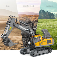 Samtoycn 11CH 1:20 RC JCB Excavatrice Jouet de Construction Camion Monstre RC Grue Camion en Alliage Métallique Télécommandé
