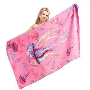 High Quality Sublimation Printing Hotel Quick-Dry USA Flag Microfiber Beach Towel With Logo