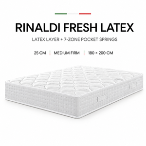 Matelas Rinaldi Fresh Foam 20 cm extra ferme et respirant avec un design moderne, une couche de latex de 2 cm et des ressorts ensachés à 7 zones - Product Image 3